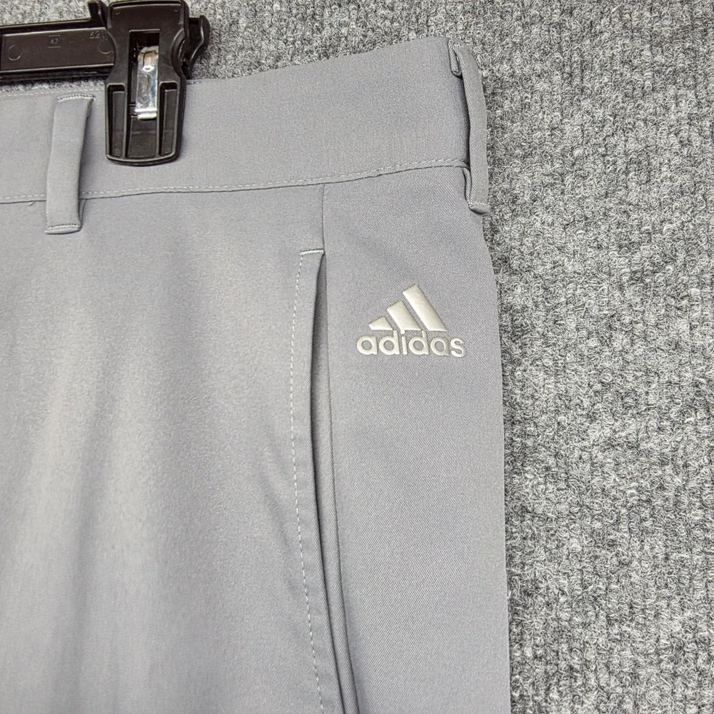 Adidas Mens Golf Pants‎ 40x30 Gray Flat Front Straight Leg Performance Stretch